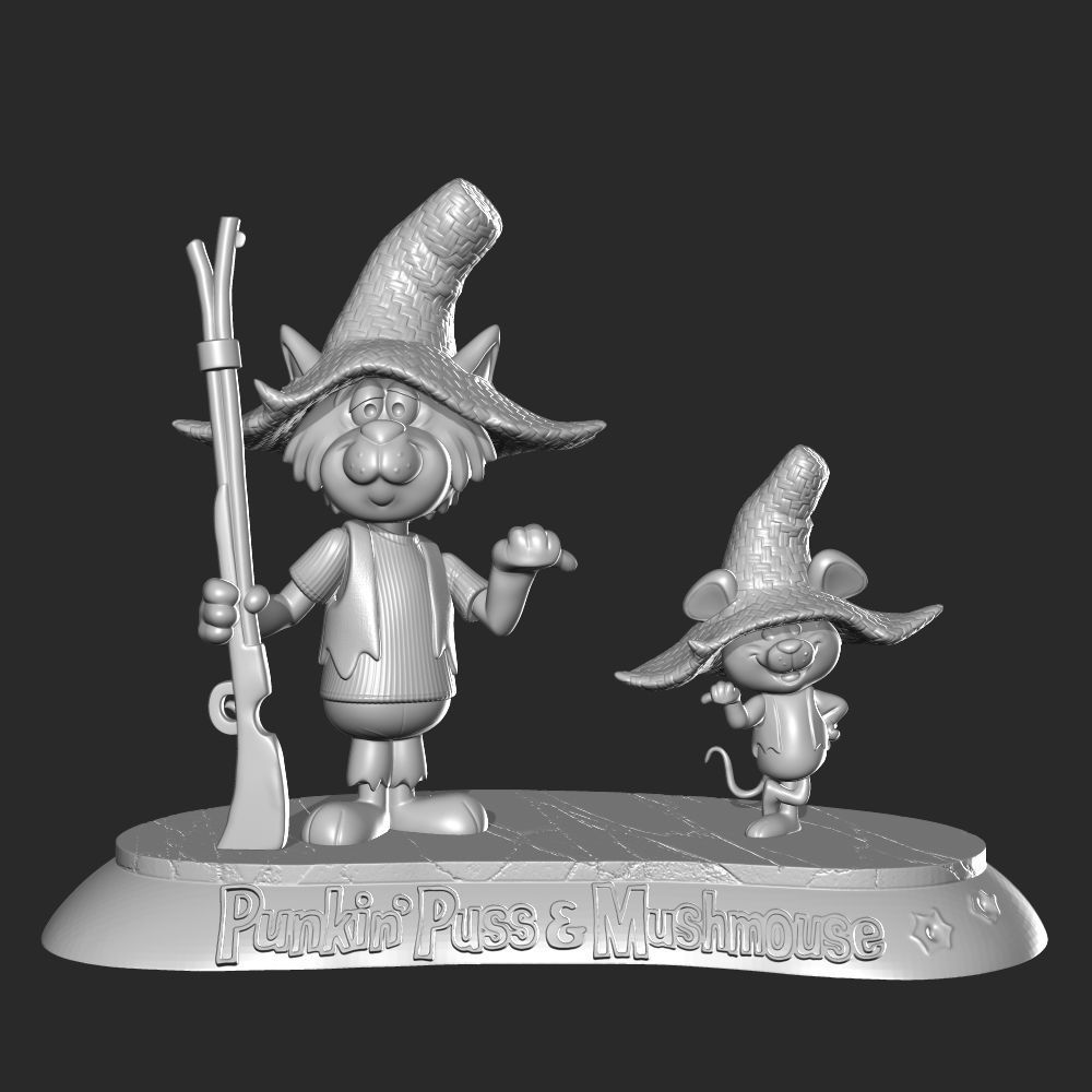 Punkin Puss and Mushmouse 3D print model_6