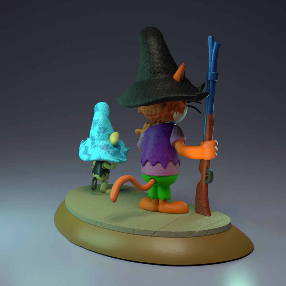 Punkin Puss and Mushmouse 3D print model_4