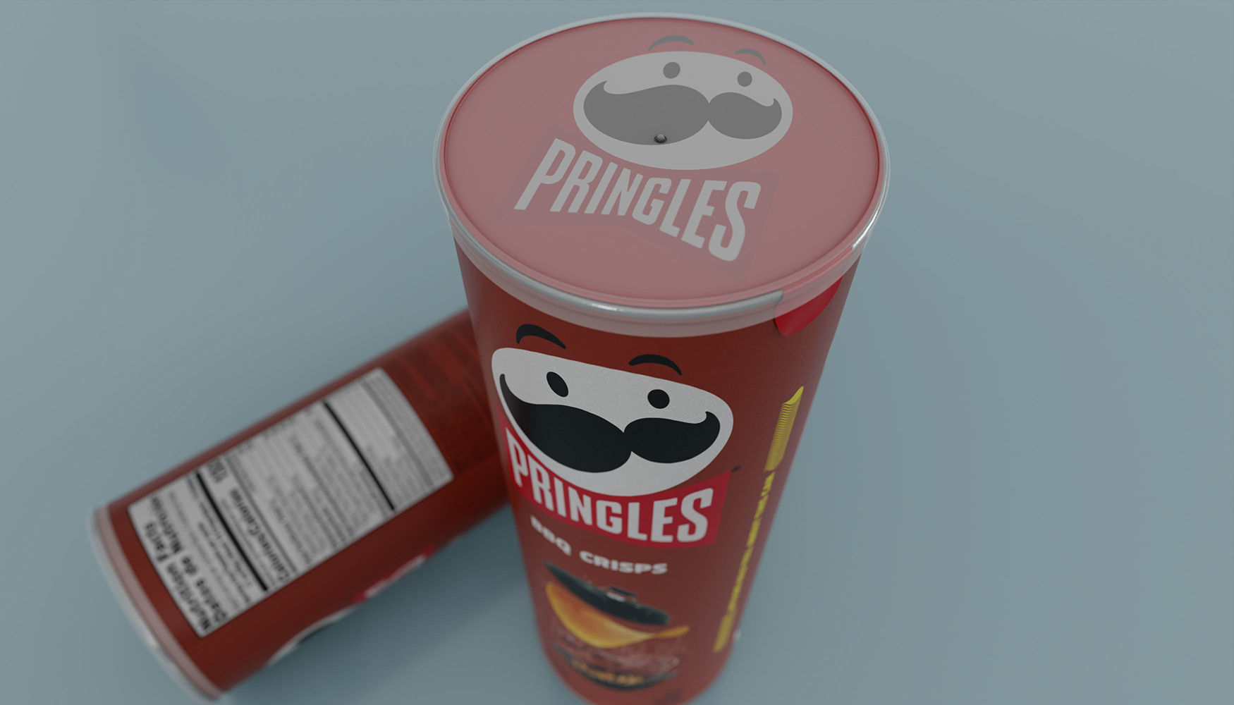 Pringles BBQ Crisps Low-poly 3D model_4