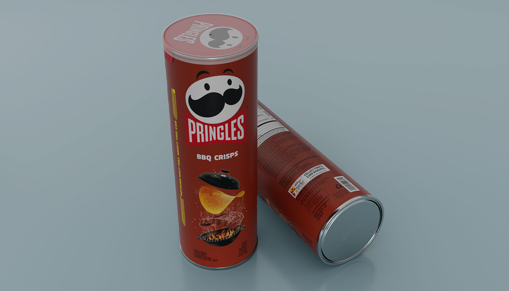 Pringles BBQ Crisps Low-poly 3D model_6