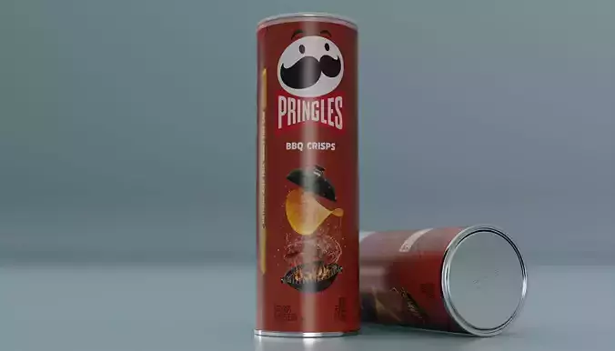 Pringles BBQ Crisps Low-poly 3D model