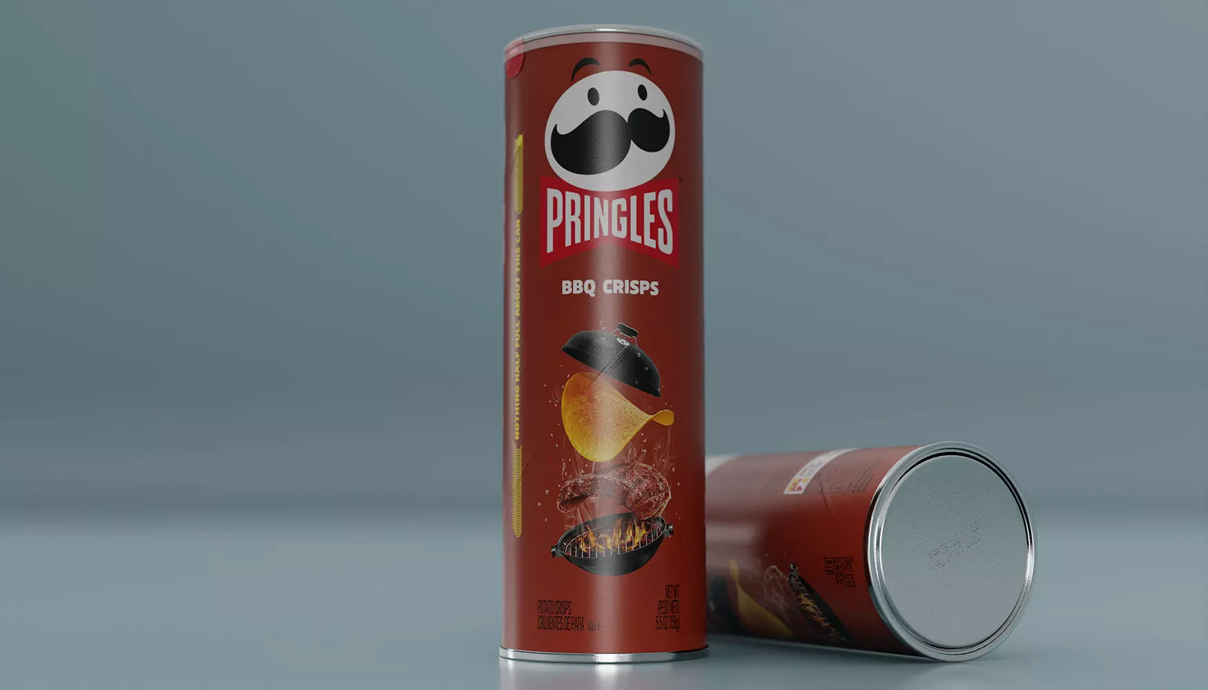 Pringles BBQ Crisps Low-poly 3D model_0