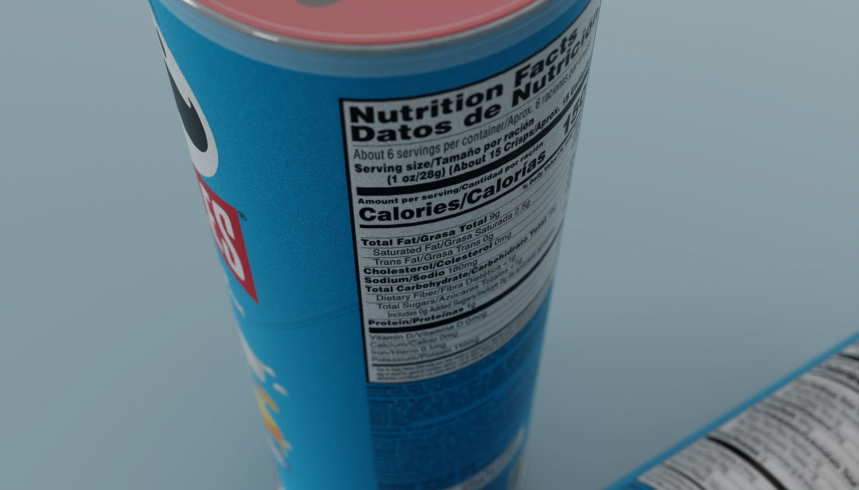 Pringles Cheddar and Sour Cream Low-poly 3D model_5