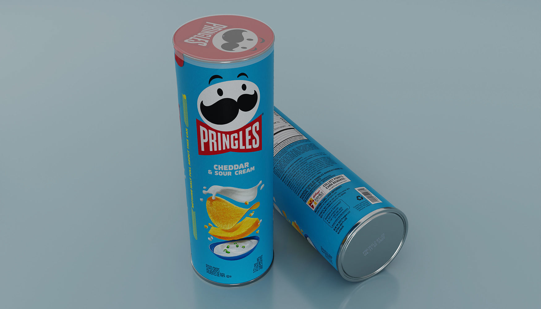 Pringles Cheddar and Sour Cream Low-poly 3D model_6
