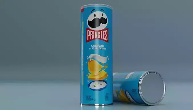 Pringles Cheddar and Sour Cream Low-poly 3D model