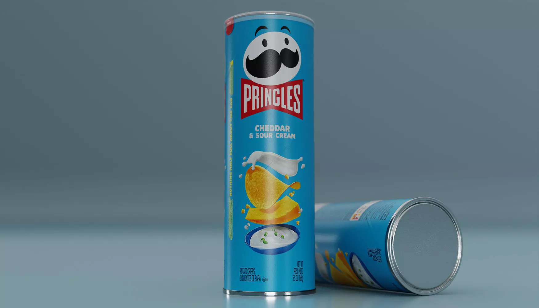 Pringles Cheddar and Sour Cream Low-poly 3D model_0