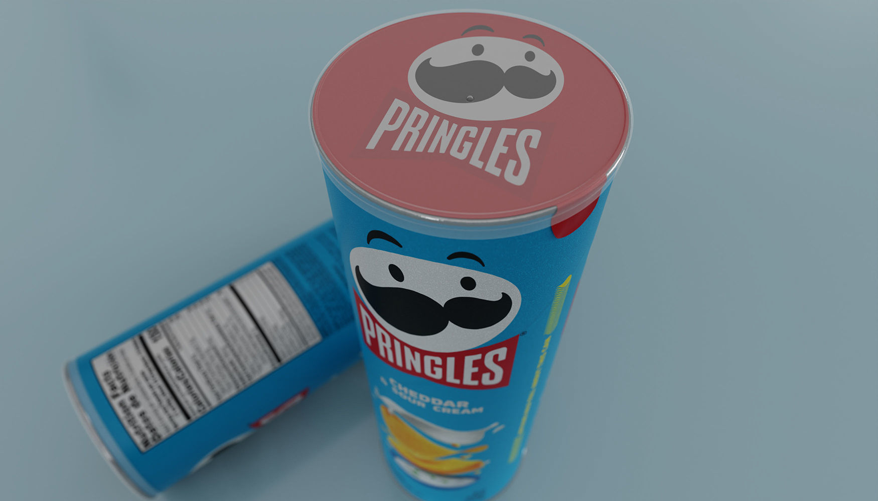 Pringles Cheddar and Sour Cream Low-poly 3D model_4