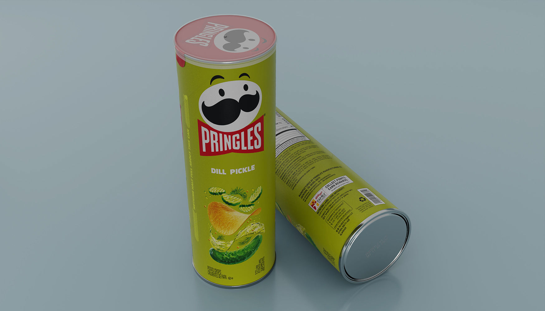 Pringles Dill Piclke Low-poly 3D model_6