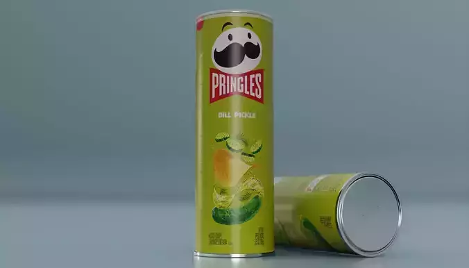 Pringles Dill Piclke Low-poly 3D model