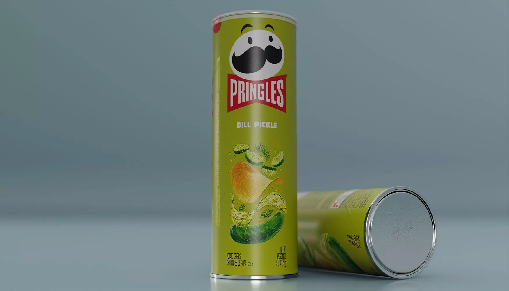 Pringles Dill Piclke Low-poly 3D model_0