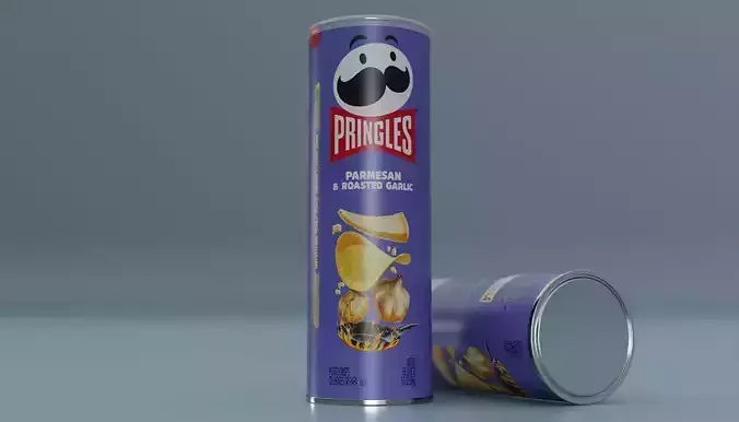 Pringles Parmesan and Roasted Garlic Low-poly 3D model