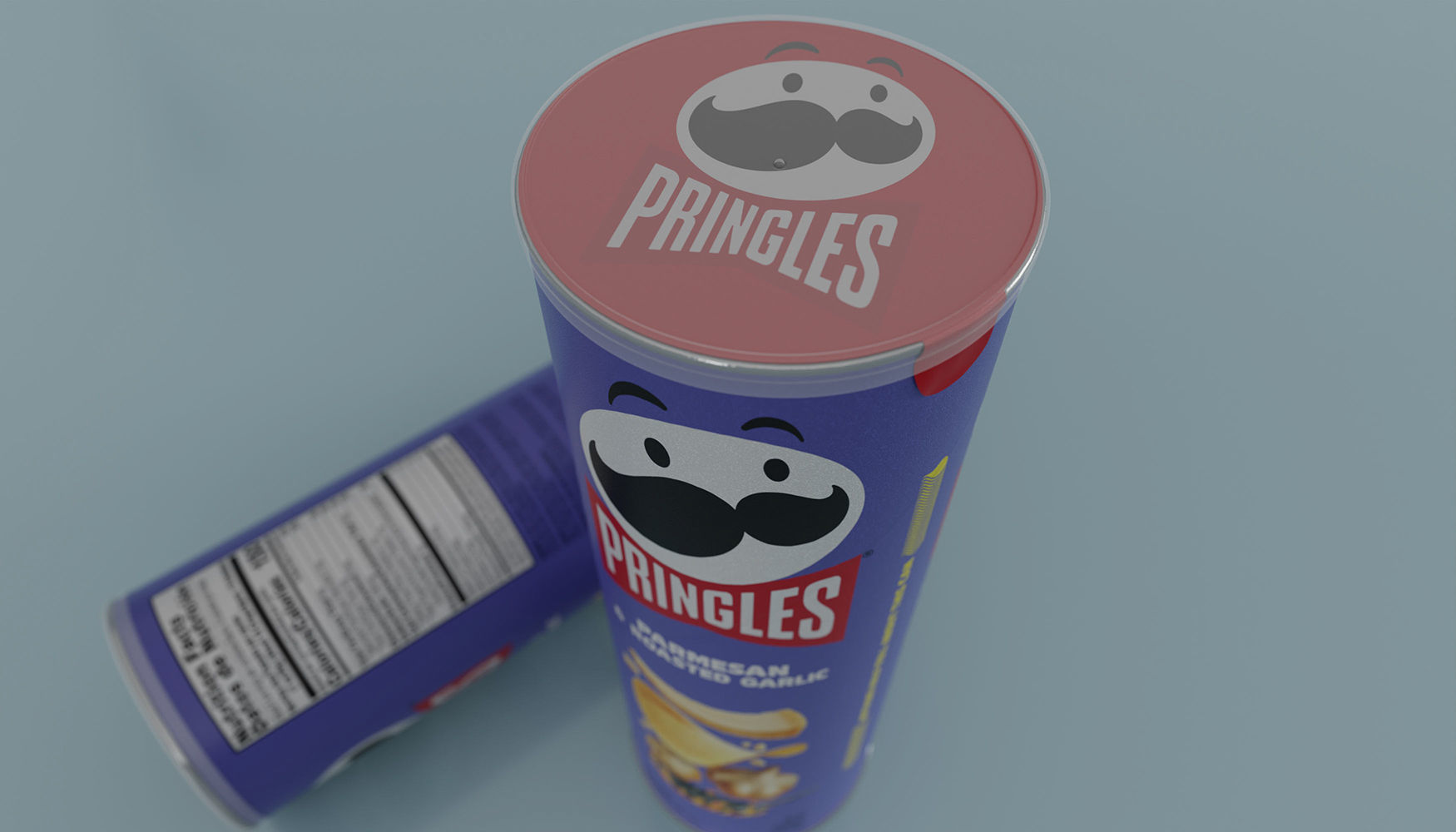 Pringles Parmesan and Roasted Garlic Low-poly 3D model_4