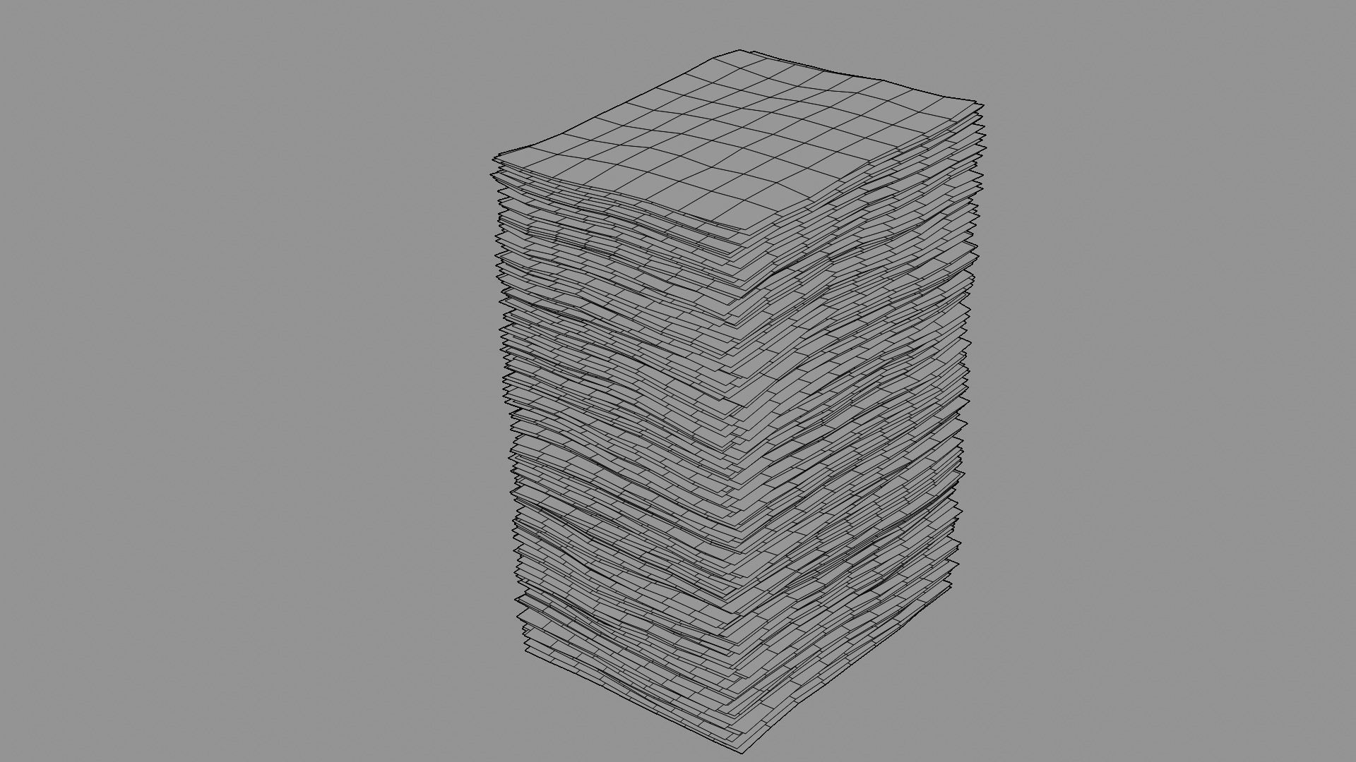 Paper Pile Stack Low-poly 3D model_3
