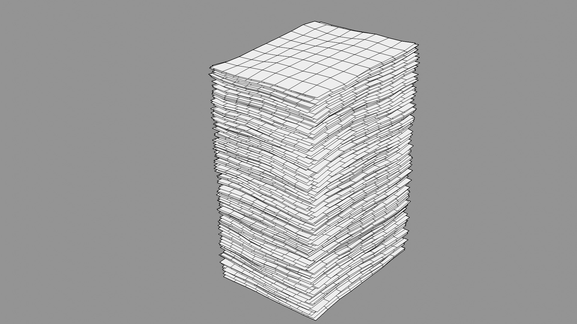 Paper Pile Stack Low-poly 3D model_1
