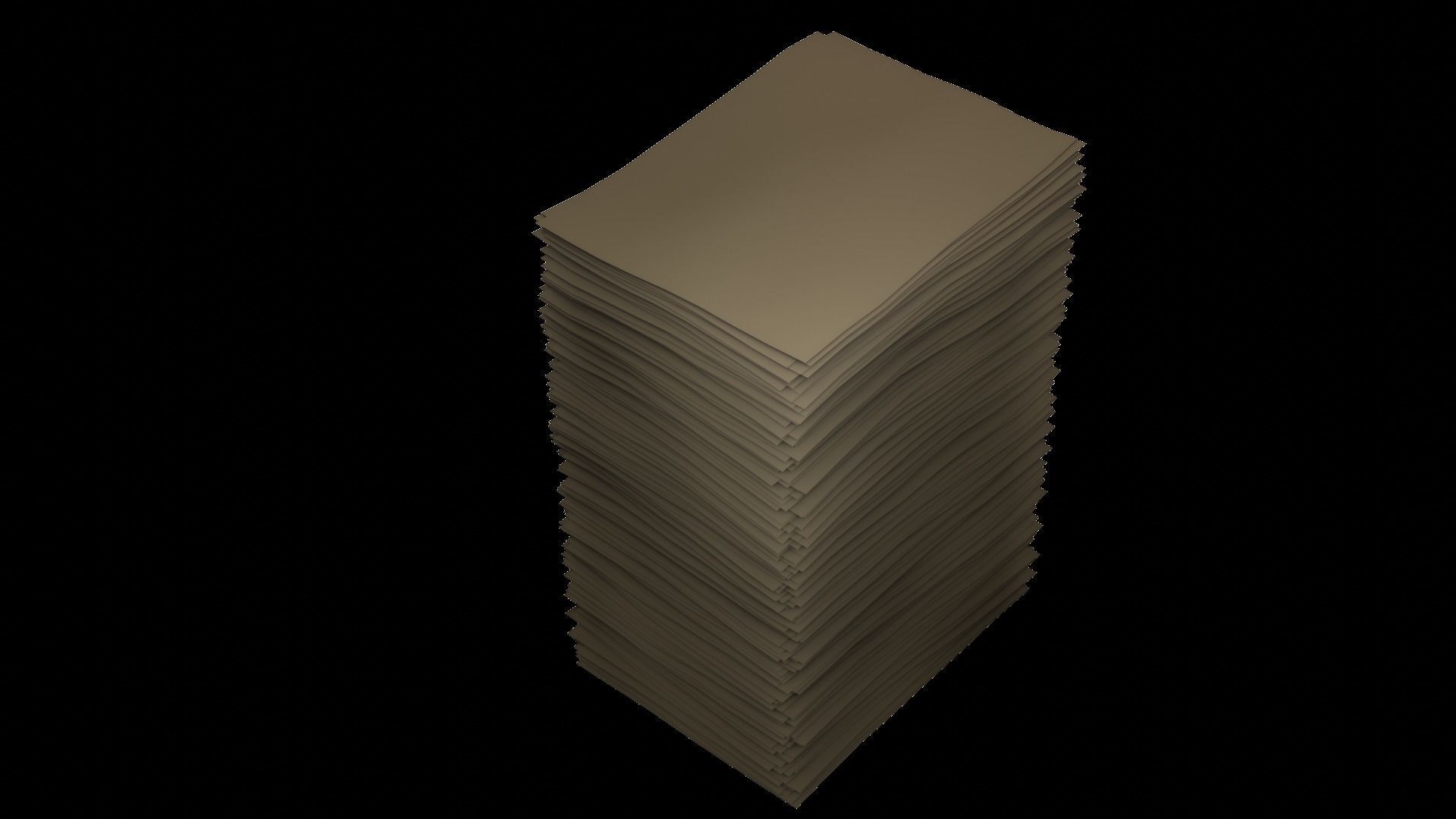 Paper Pile Stack Low-poly 3D model_2