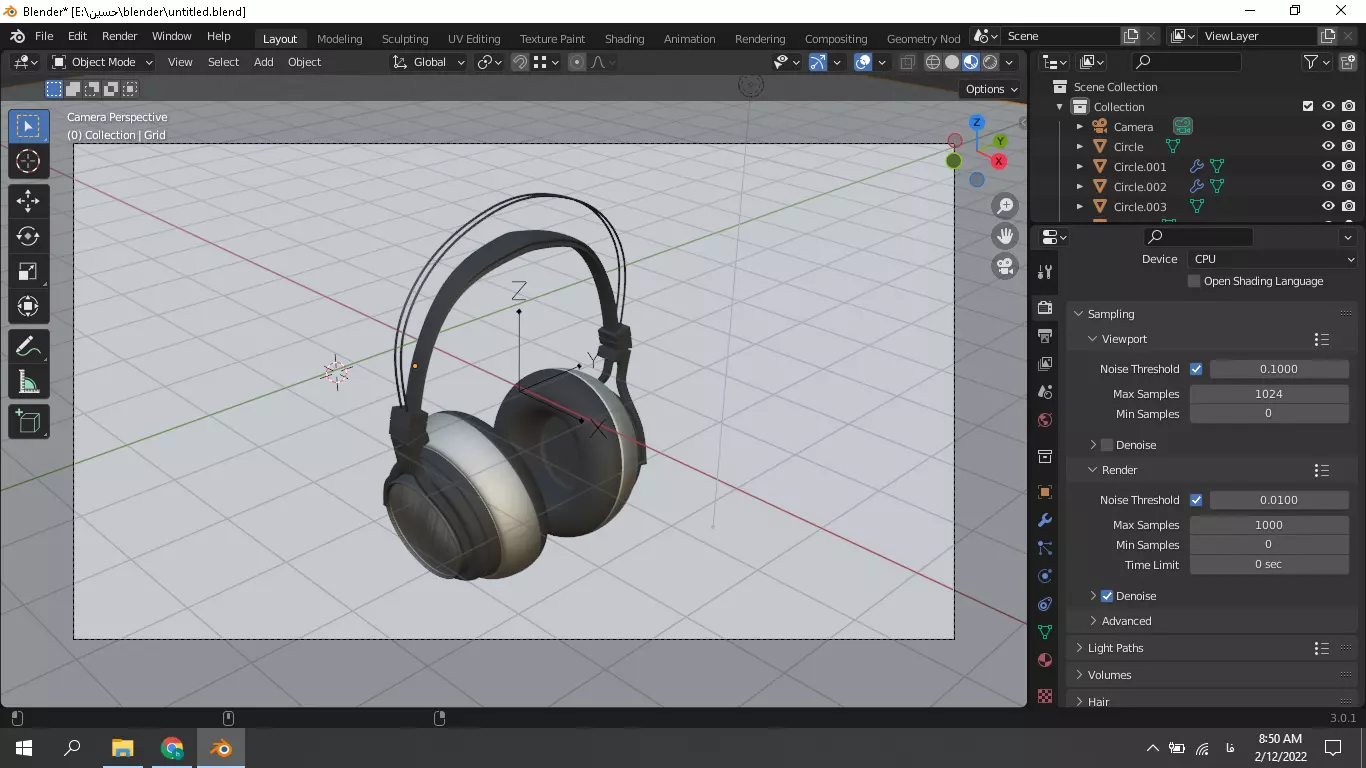 headset headphones 3D model