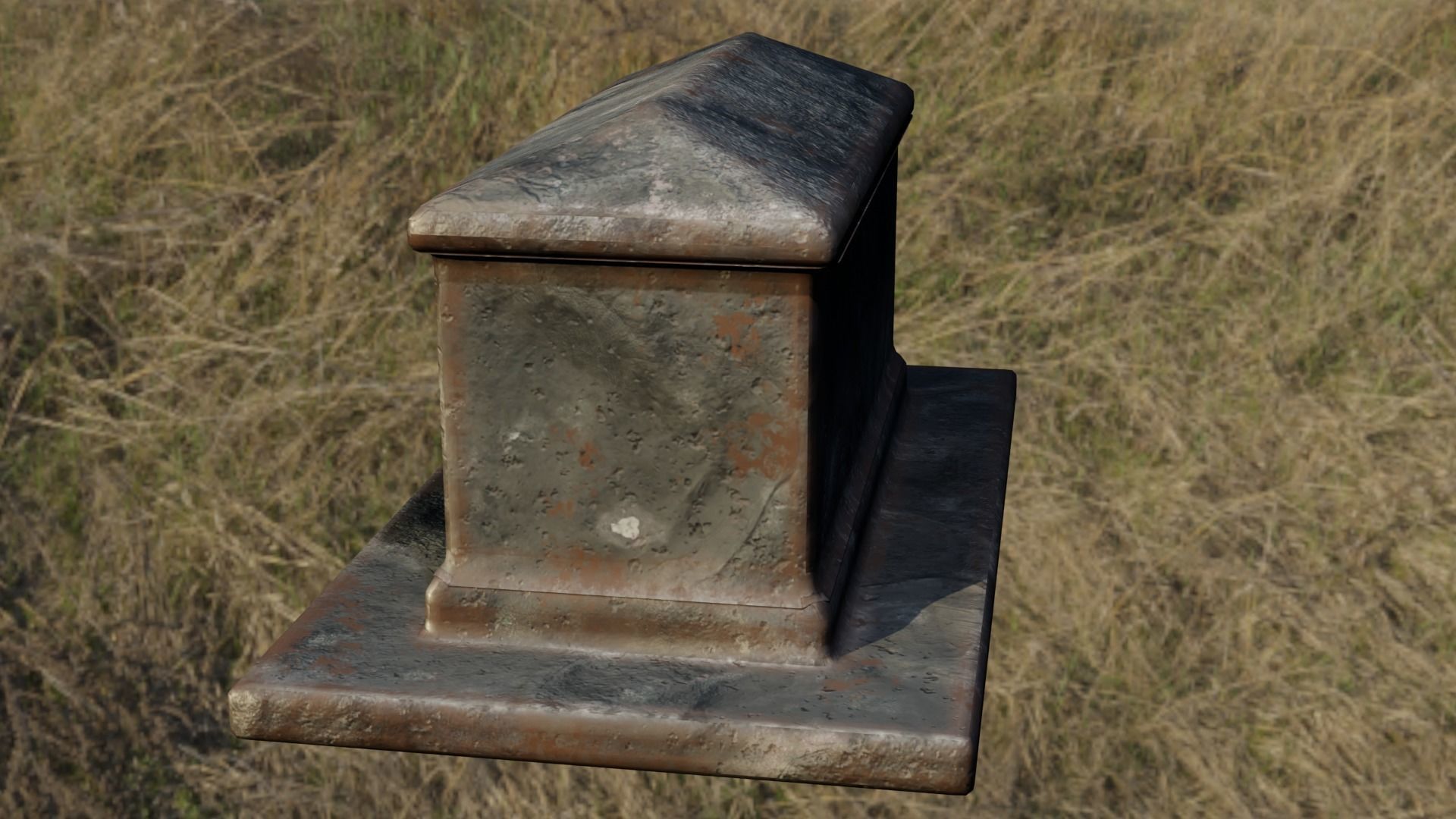 Grave - Coffin Low-poly 3D model_1