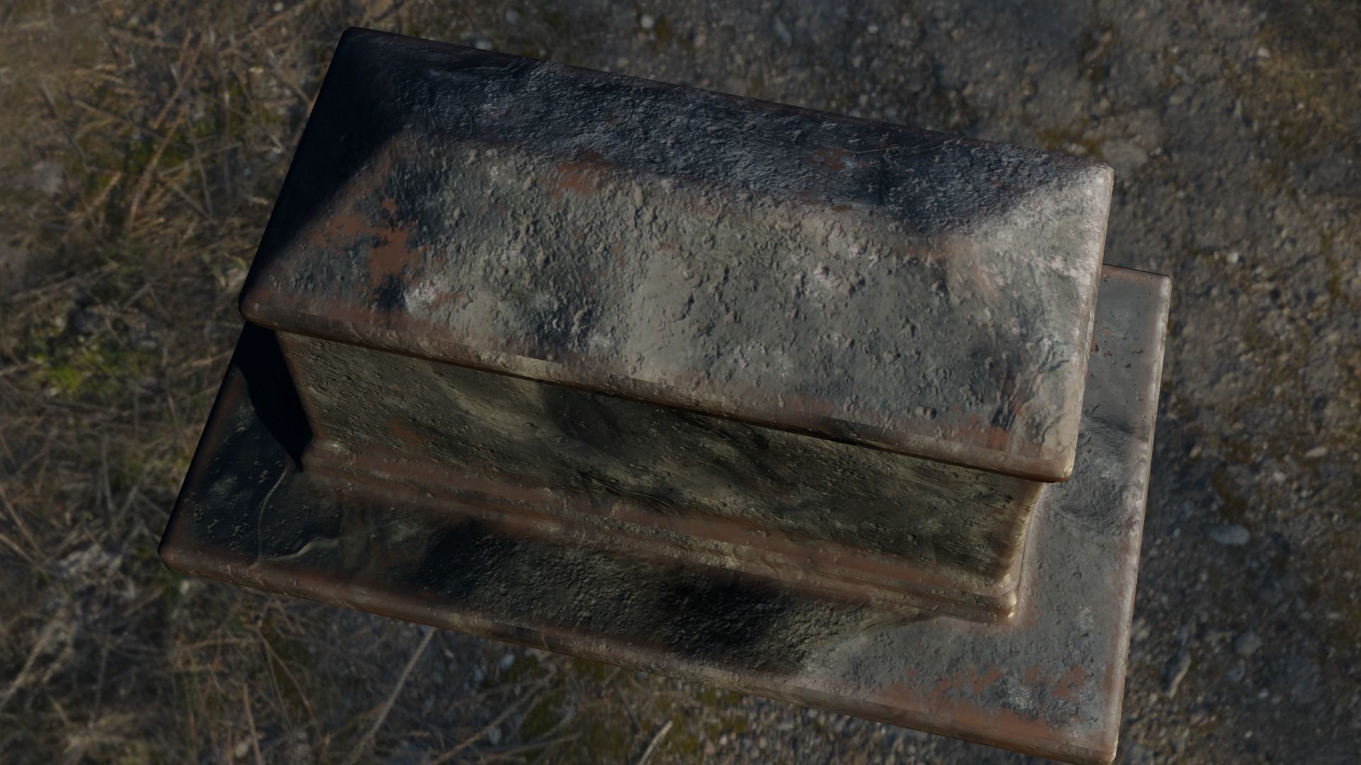 Grave - Coffin Low-poly 3D model_2