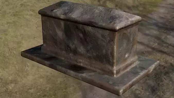 Grave - Coffin Low-poly 3D model