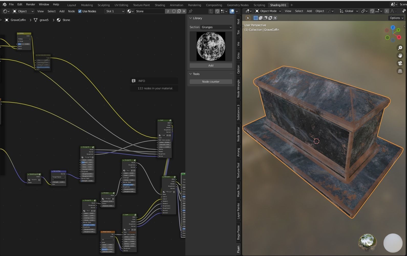 Grave - Coffin Low-poly 3D model_4