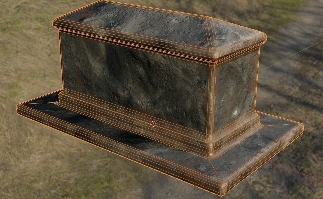 Grave - Coffin Low-poly 3D model_3