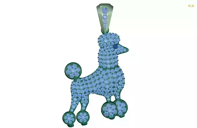 pendant poodle with diamonds
