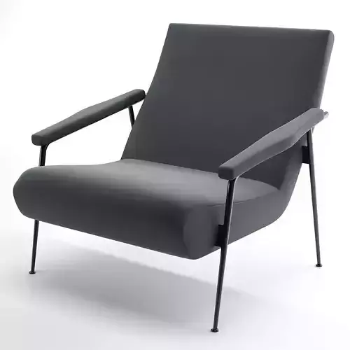 Armchair in Blue Punteggiato Velvet by Gio Ponti