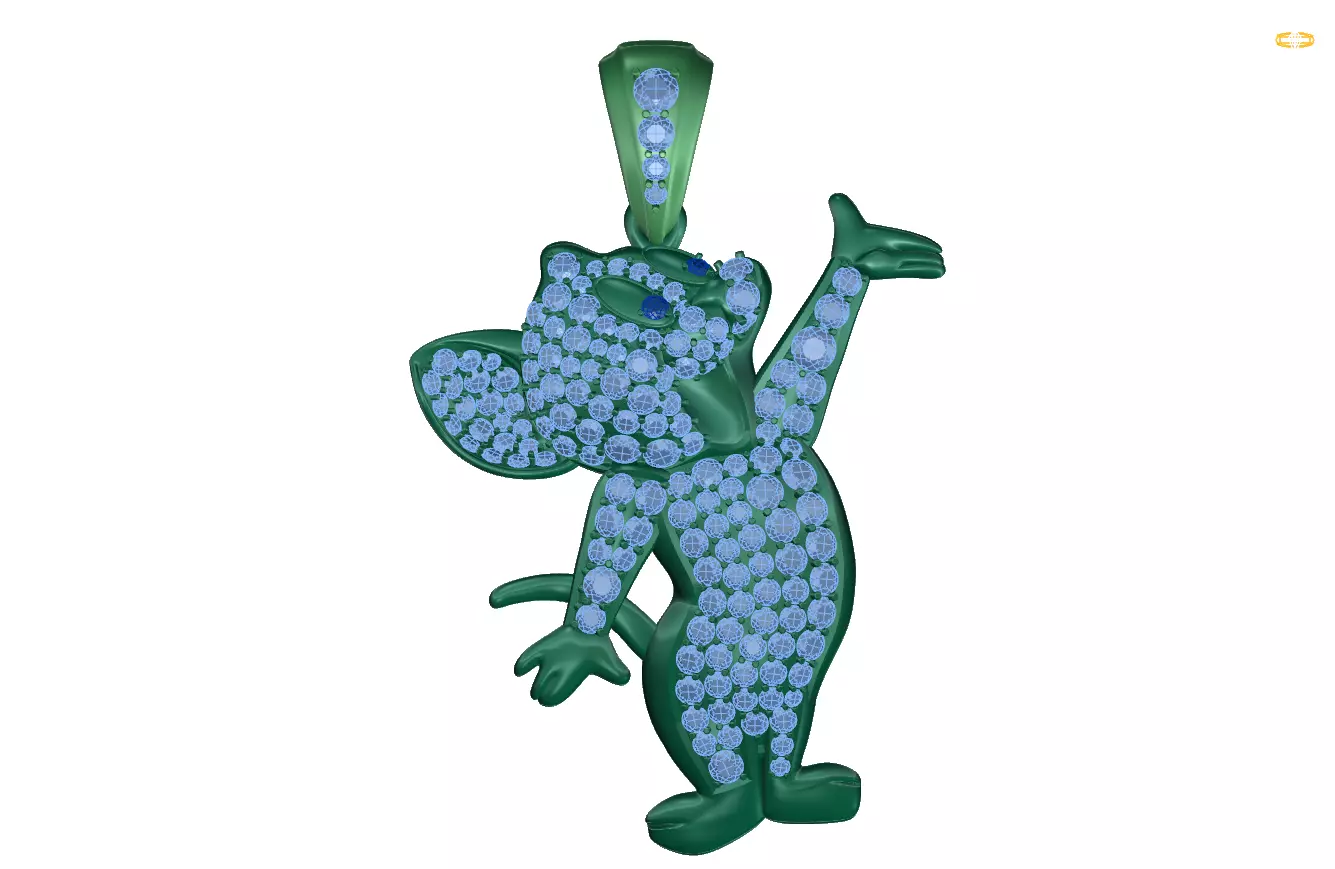 pendant frog 3D print model_0