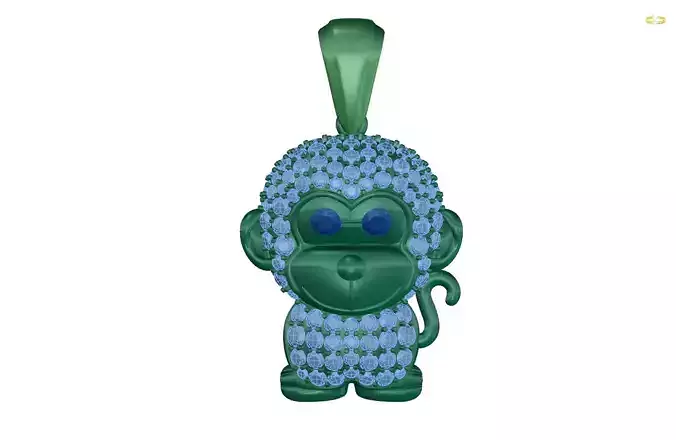 pendant swarovski crystal monkey