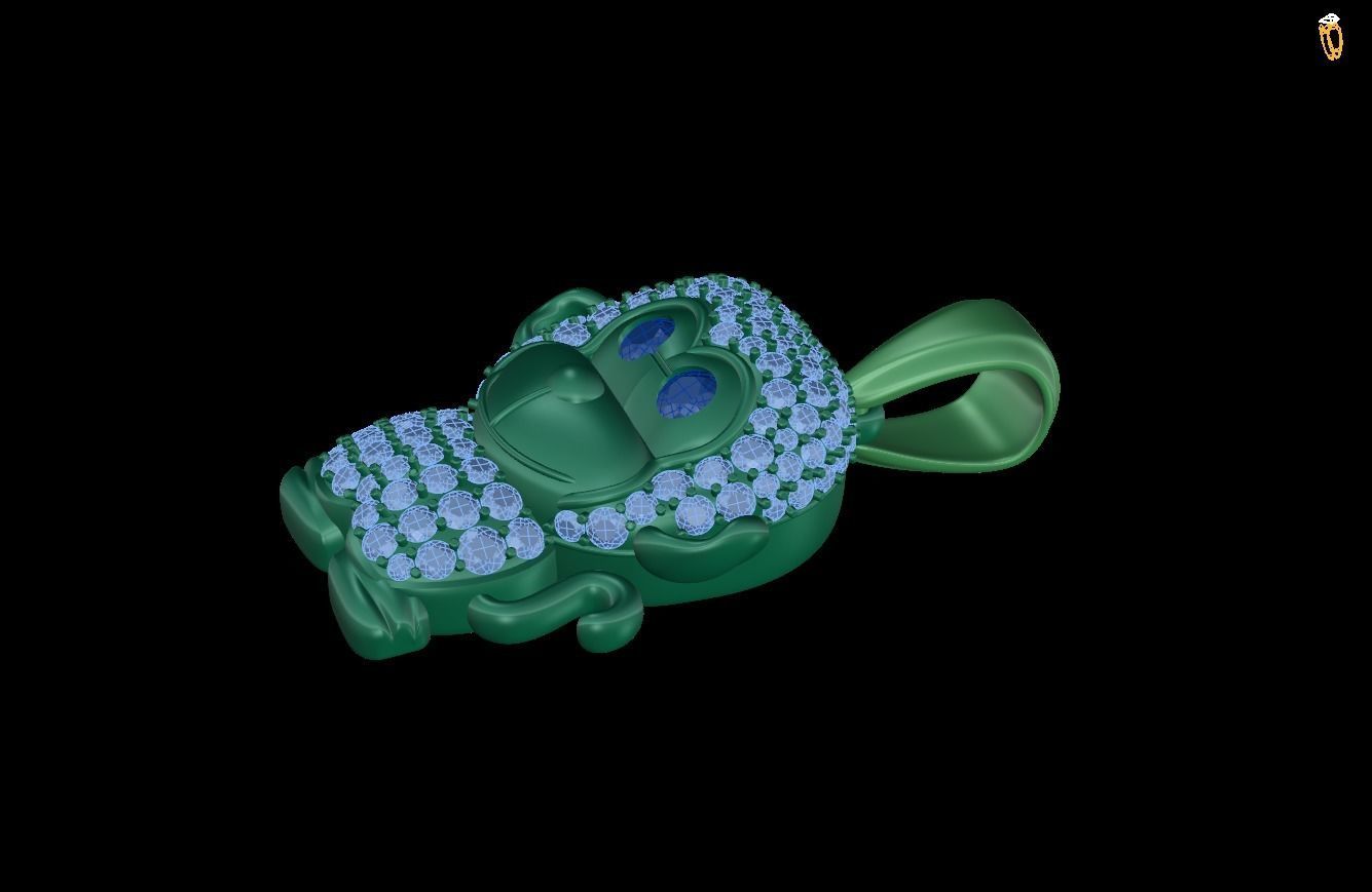 pendant swarovski crystal monkey 3D print model_1