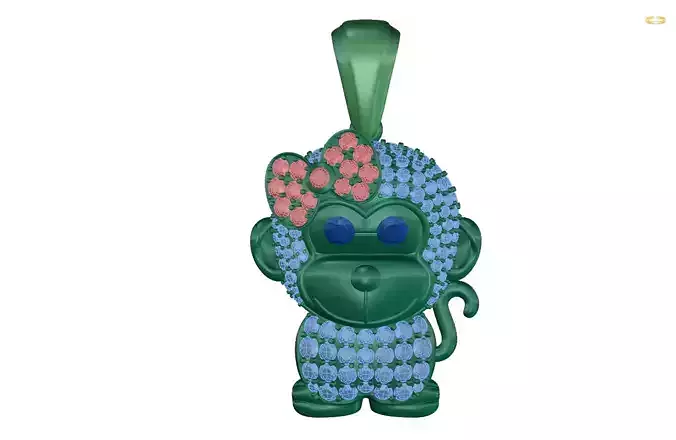 pendant swarovski crystal monkey