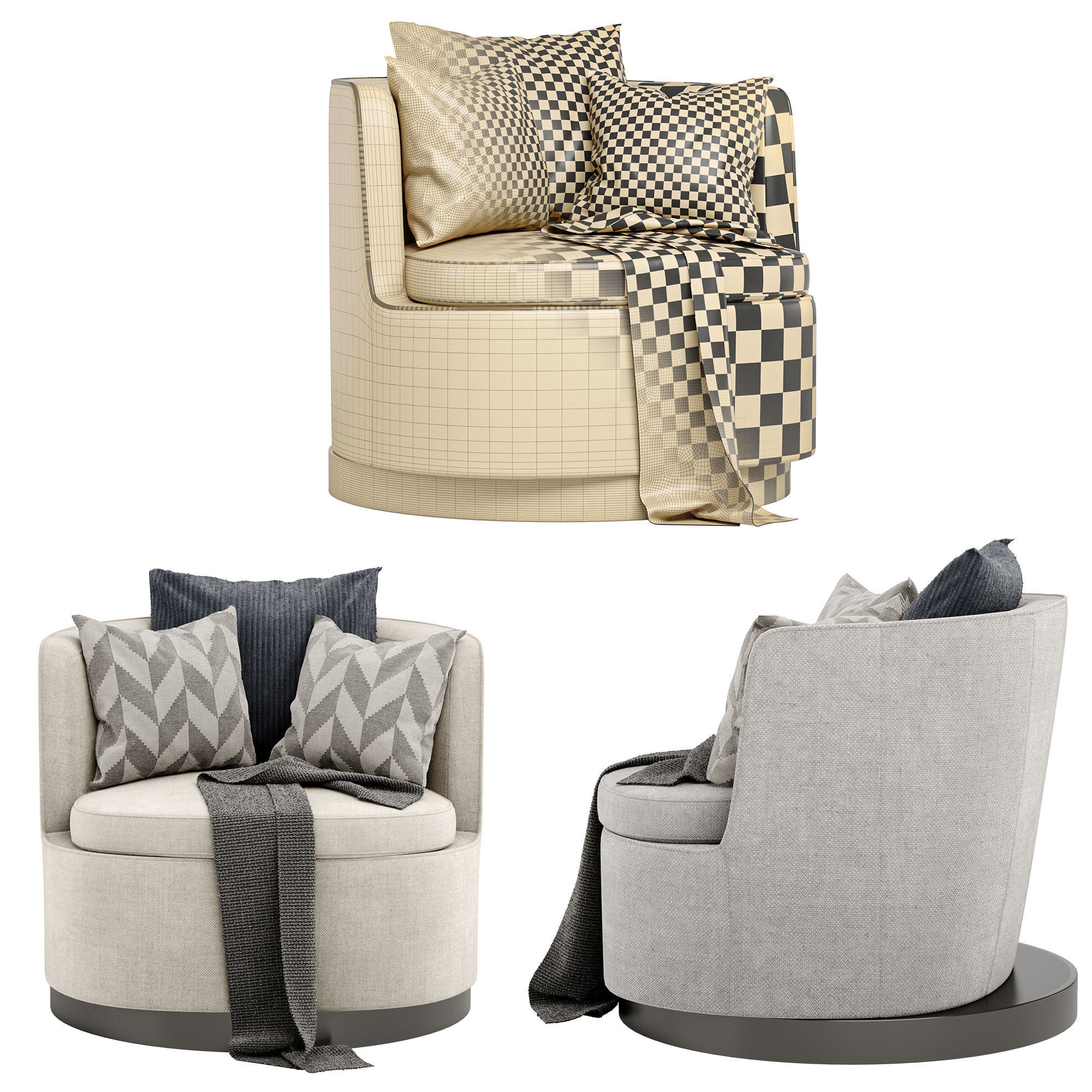 Adele poltrona by flexform 3D model_3