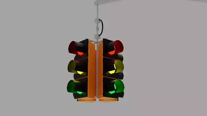 traffic light Low-poly 3D model