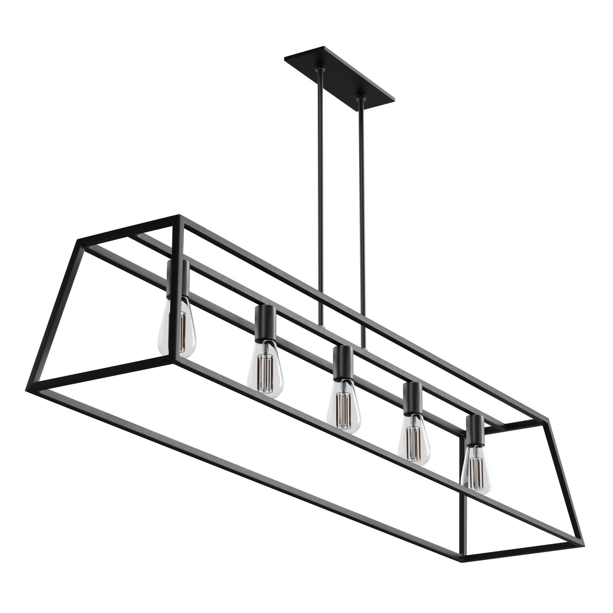 Sleek Minimalist Island Chandelier 3D model_3