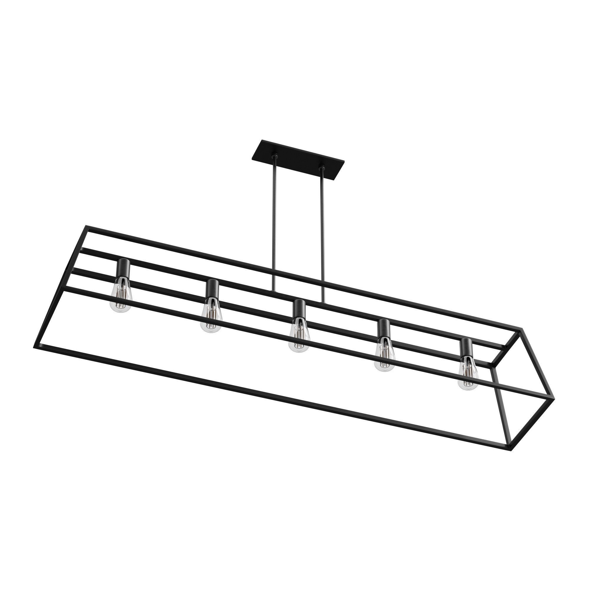 Sleek Minimalist Island Chandelier 3D model_2