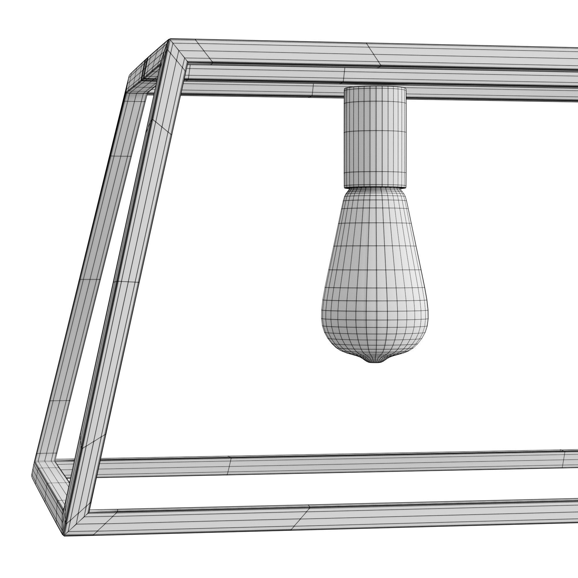 Sleek Minimalist Island Chandelier 3D model_5