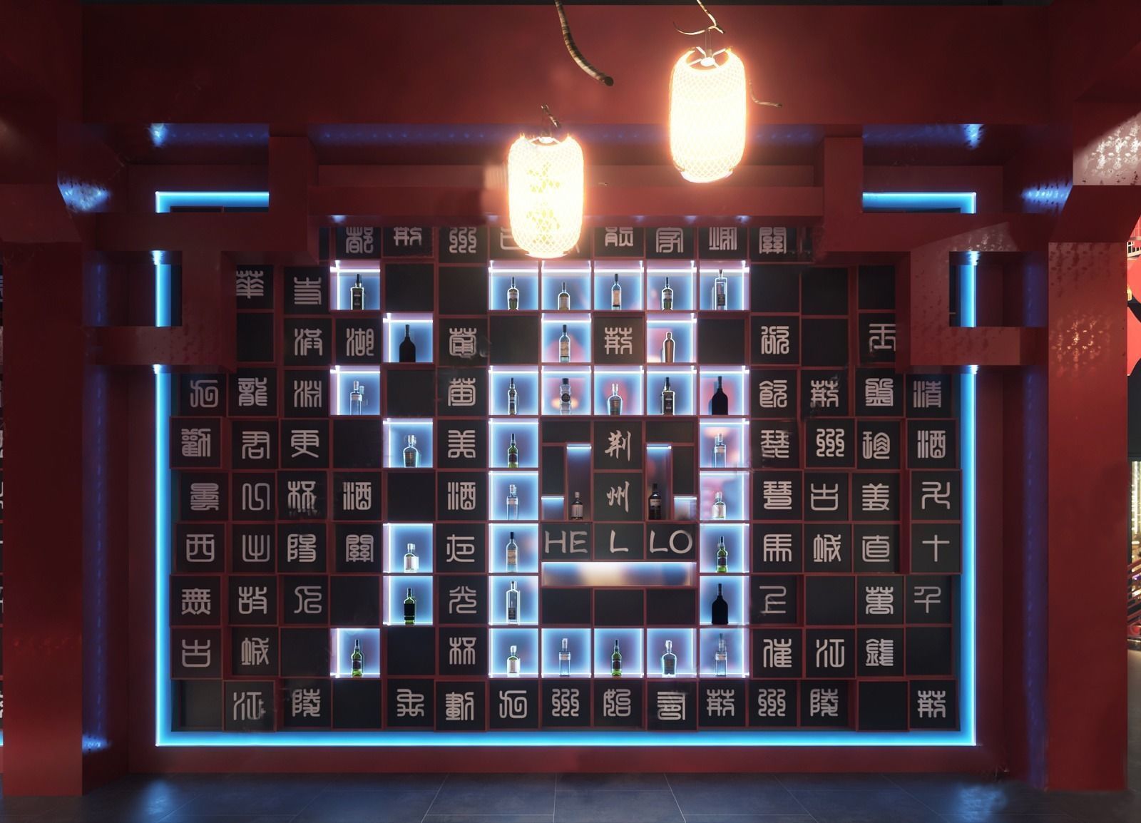 Modern restaurant bar 3D model_1