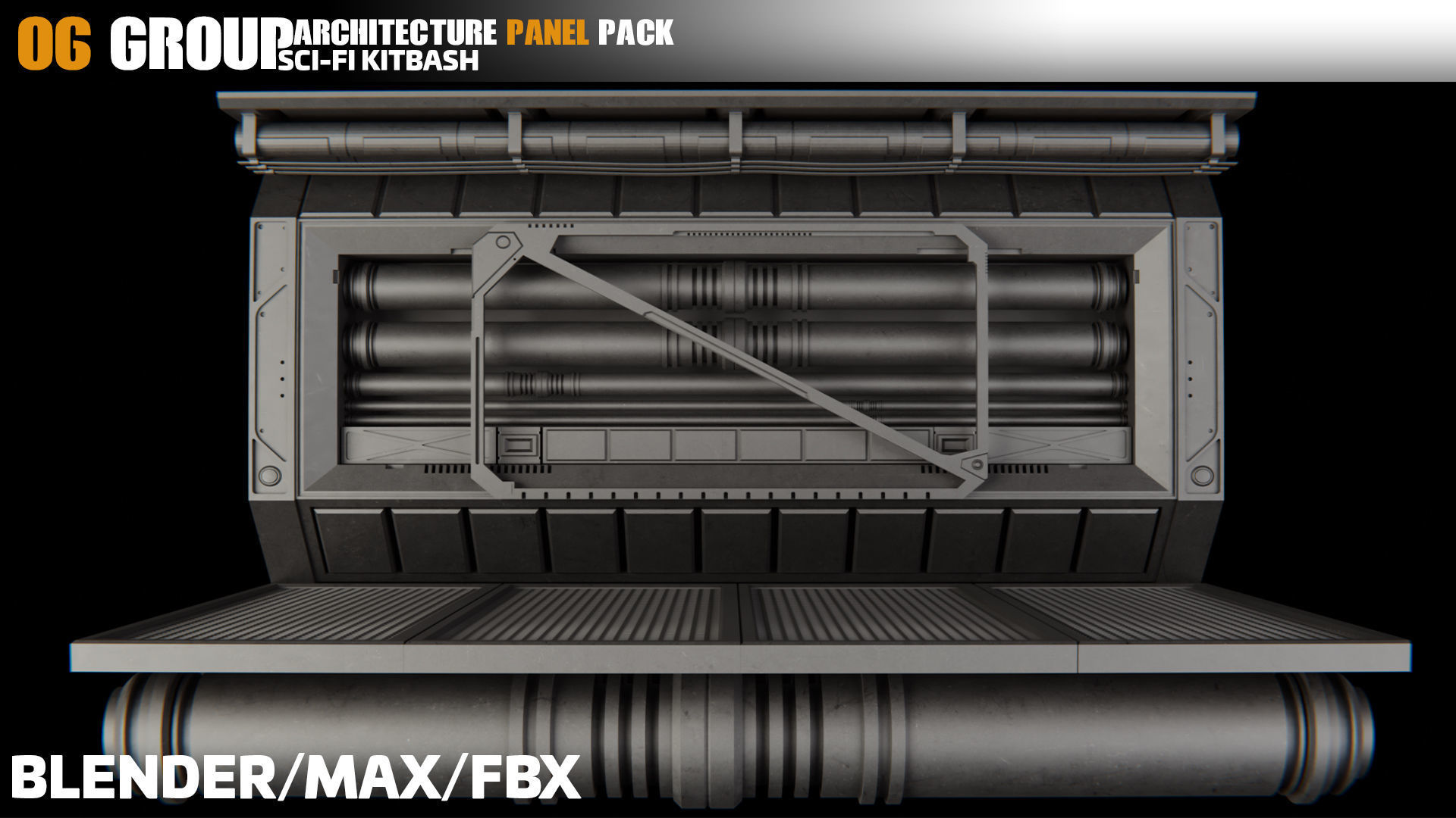 Sci-Fi Architecture Panels Pack vol 07 3D model_7