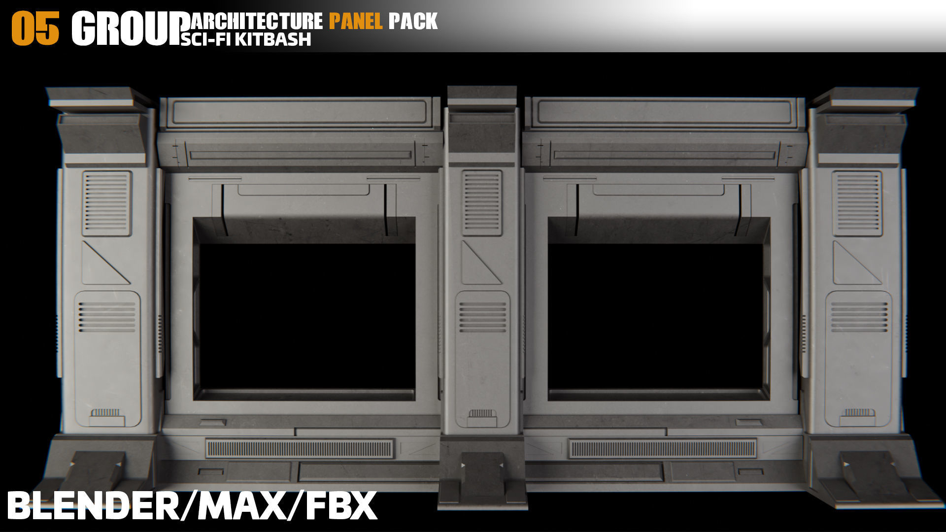 Sci-Fi Architecture Panels Pack vol 07 3D model_5