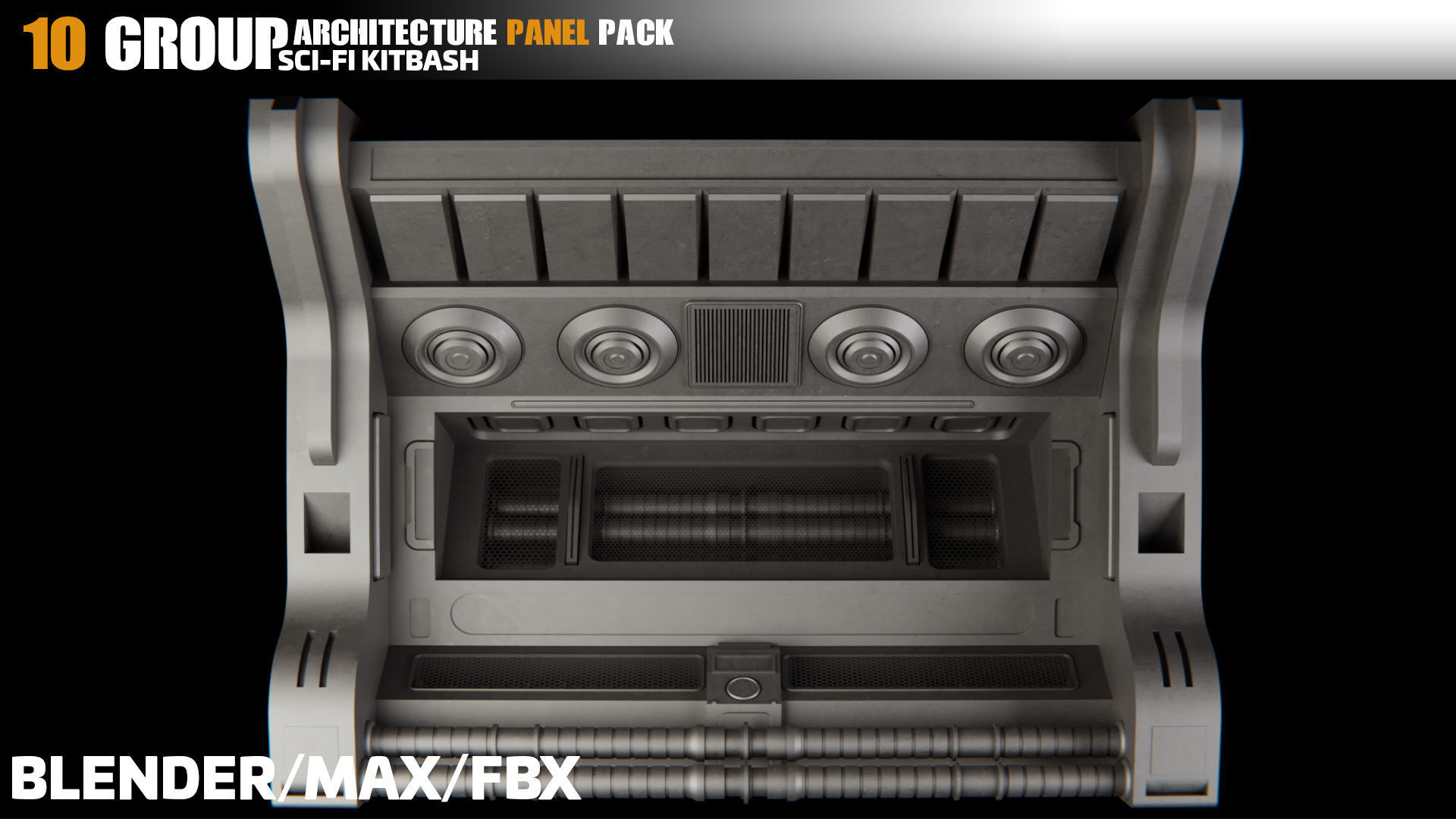 Sci-Fi Architecture Panels Pack vol 07 3D model_11