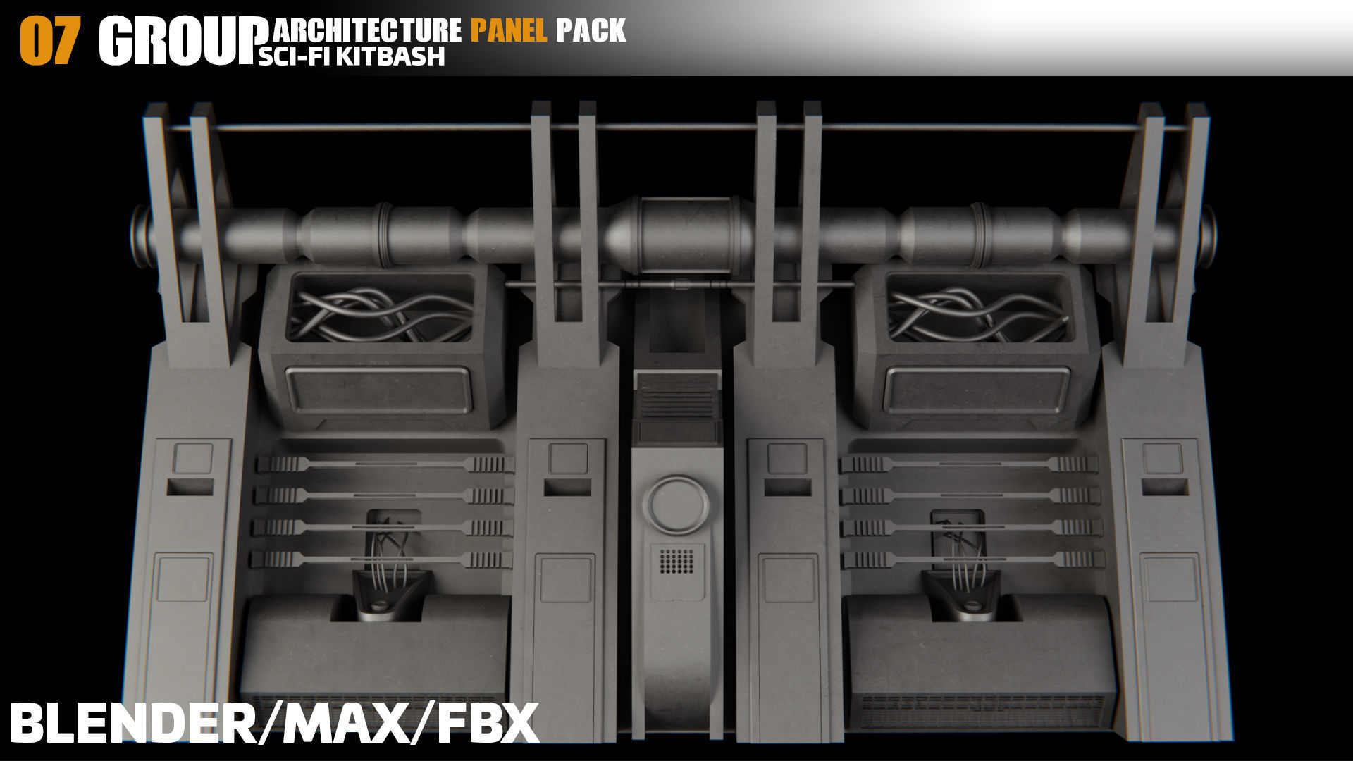 Sci-Fi Architecture Panels Pack vol 07 3D model_8
