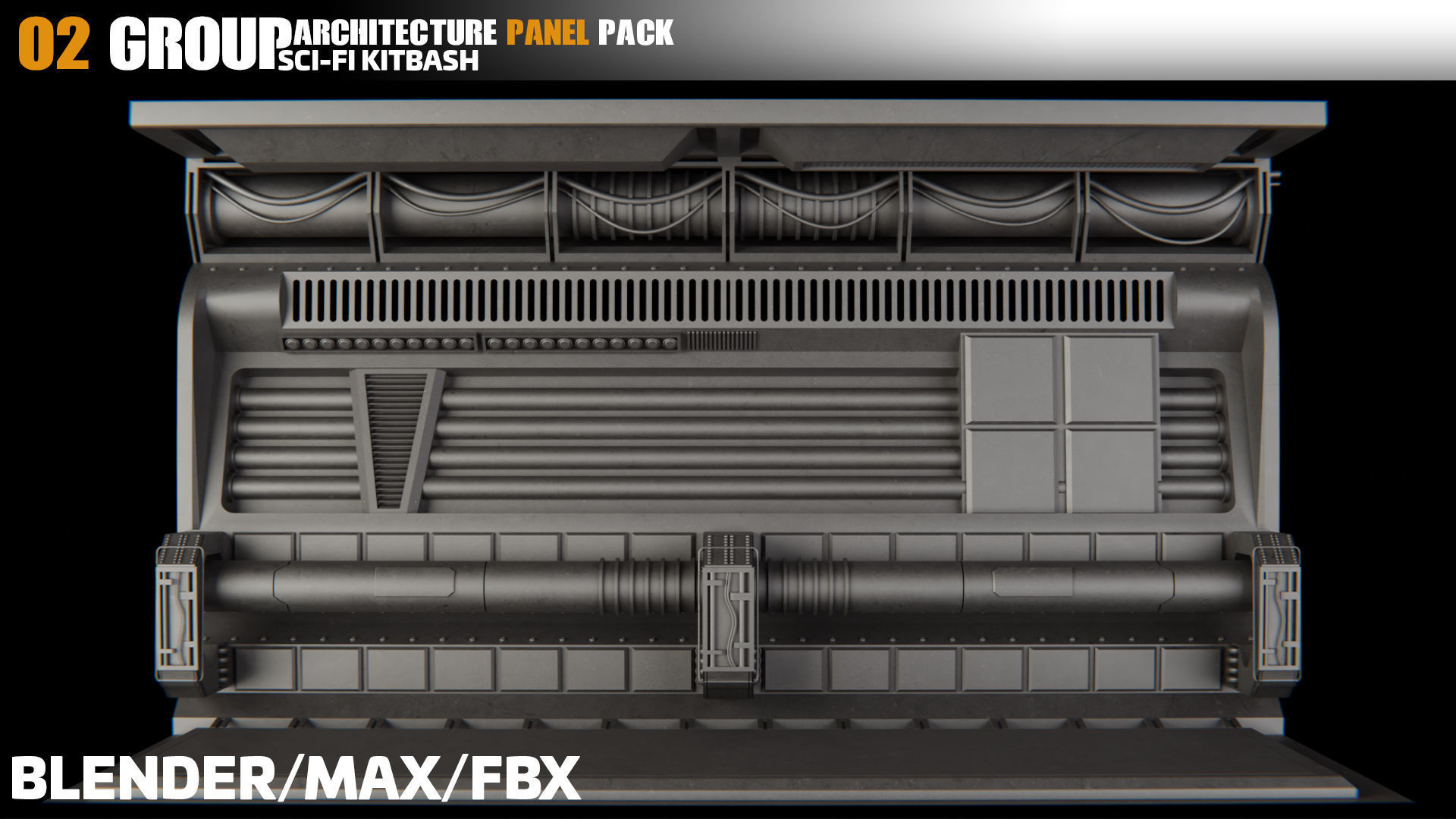 Sci-Fi Architecture Panels Pack vol 07 3D model_2