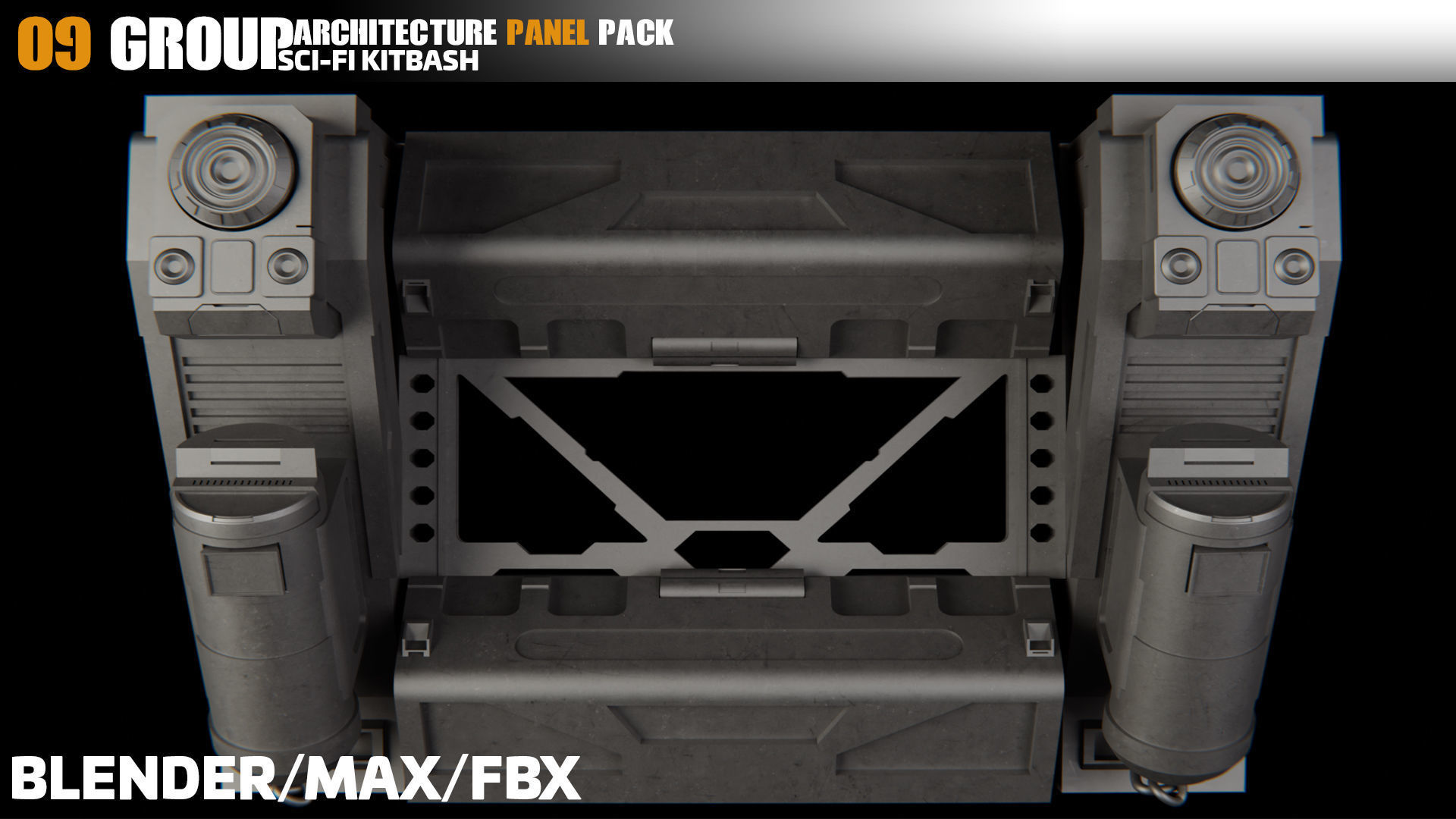 Sci-Fi Architecture Panels Pack vol 07 3D model_10