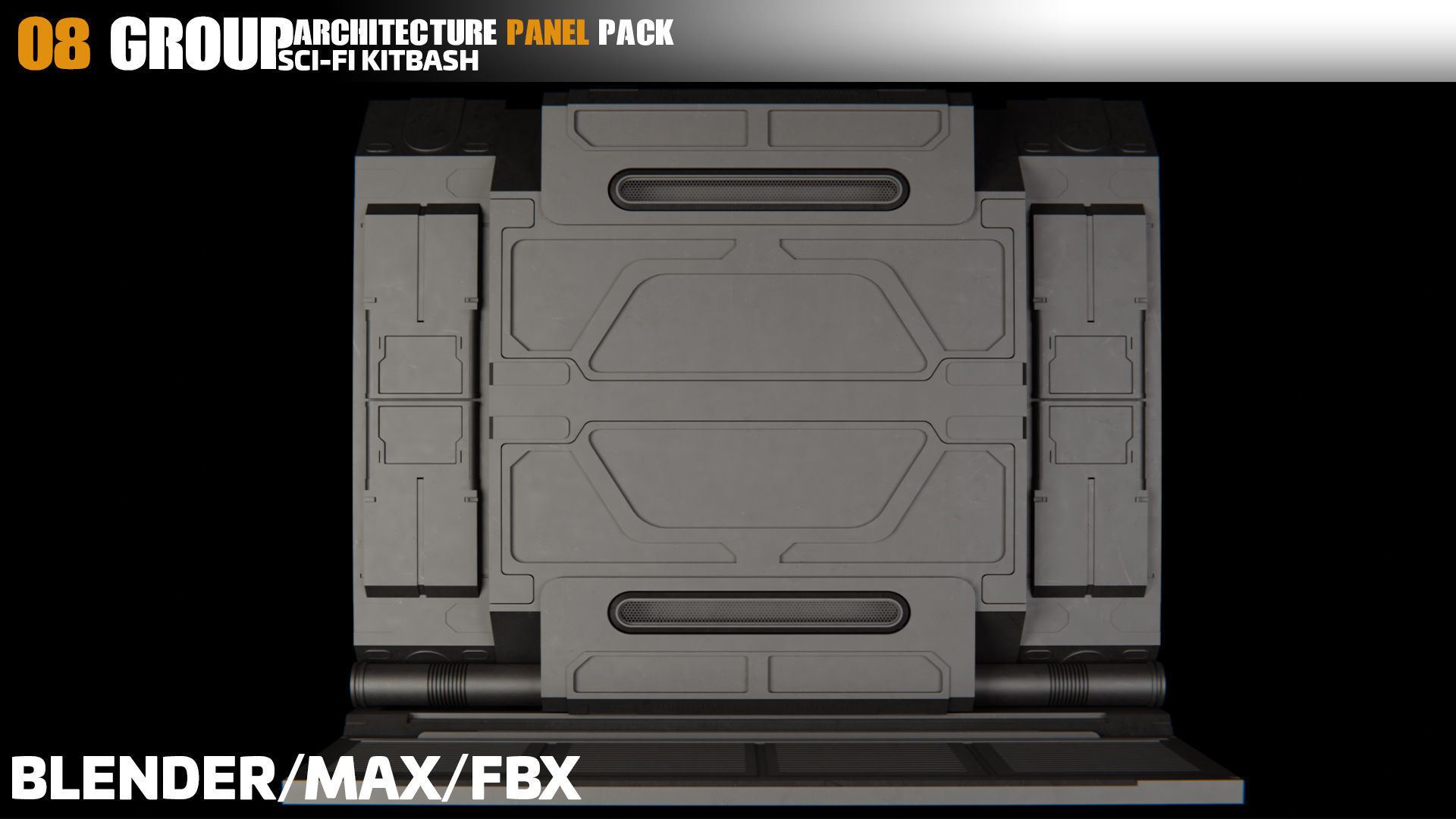 Sci-Fi Architecture Panels Pack vol 07 3D model_9