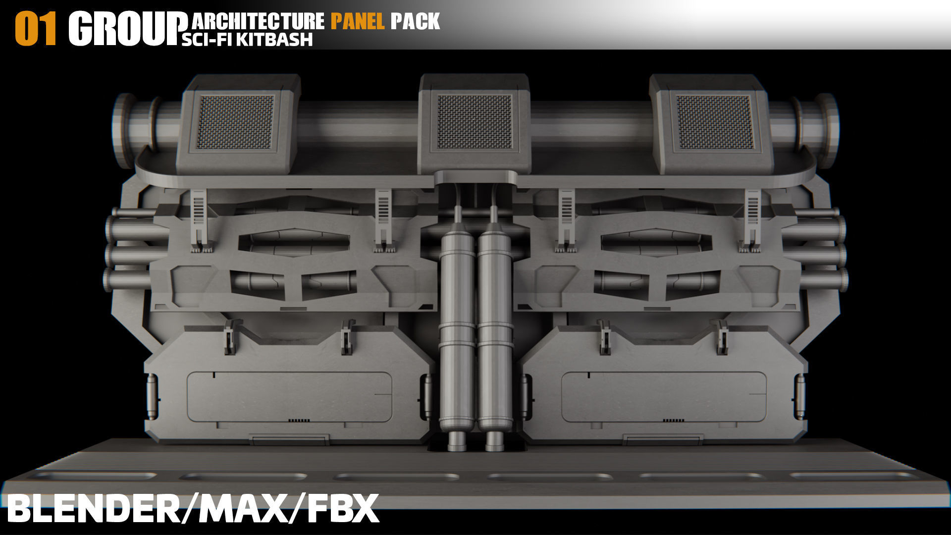Sci-Fi Architecture Panels Pack vol 07 3D model_1