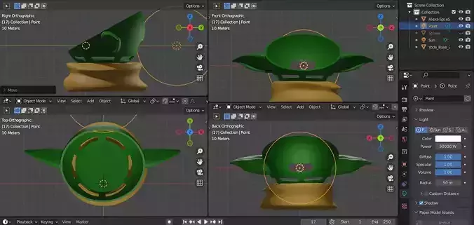 yoda echo dote holder 3D model
