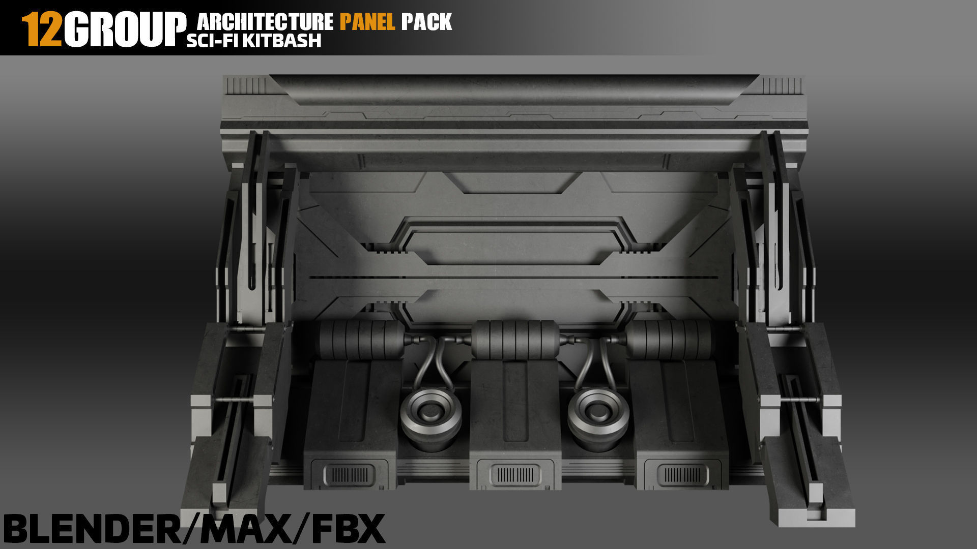 Sci-Fi Architecture Panels Pack vol 08 3D model_12