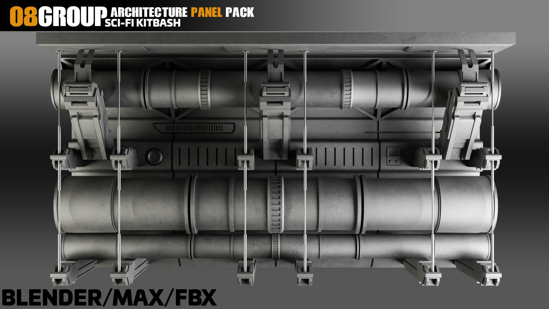 Sci-Fi Architecture Panels Pack vol 08 3D model_8