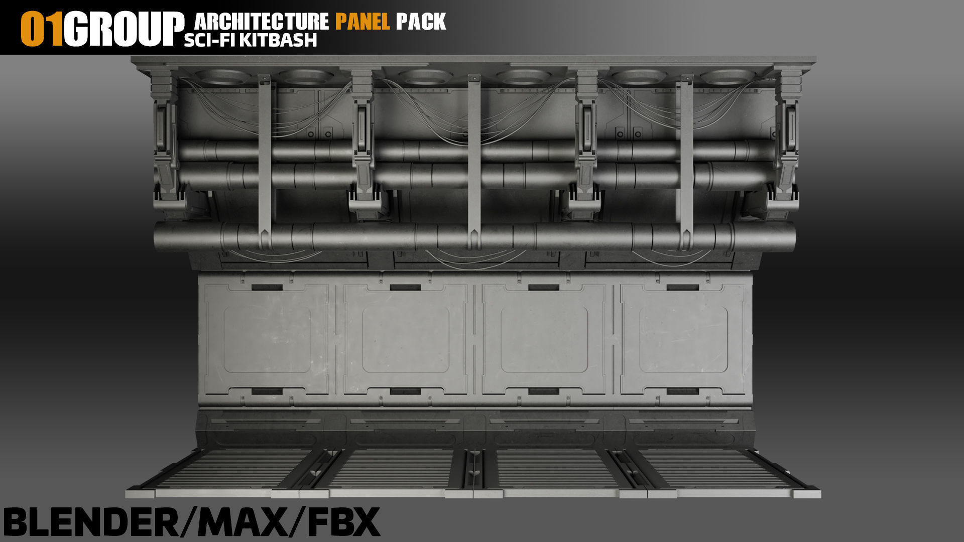 Sci-Fi Architecture Panels Pack vol 08 3D model_1