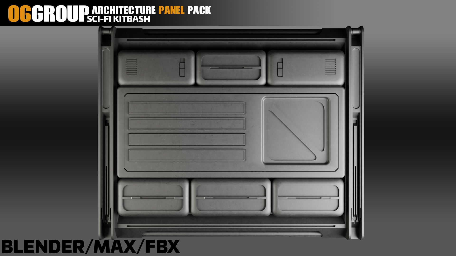 Sci-Fi Architecture Panels Pack vol 08 3D model_6